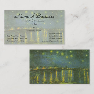 Tarjeta De Visita Noche estrellada sobre Ródano por Vincent van Gogh