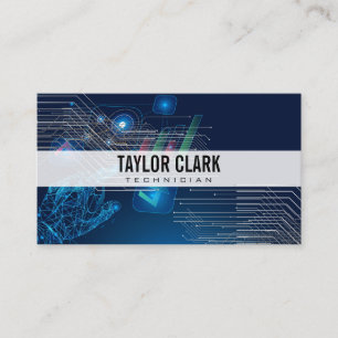 Tarjeta De Visita Nodos tecnológicos y fondo del gráfico