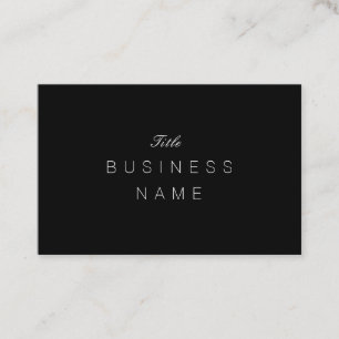 Tarjeta De Visita Noir negro con clase llano minimalista profesional