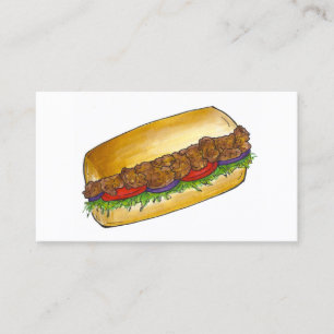 Tarjeta De Visita NOLA New Orleans Louisiana Shrimp Po'boy Sandwich