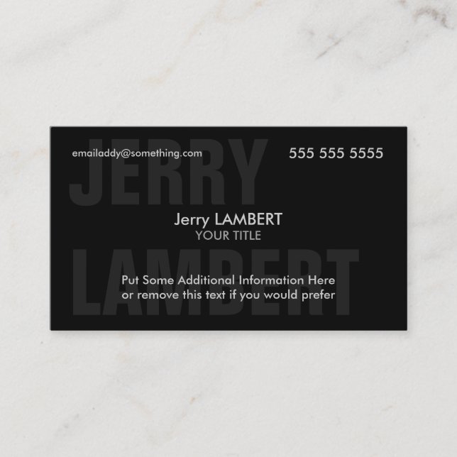 Tarjeta De Visita Nom Propre Black (Anverso)