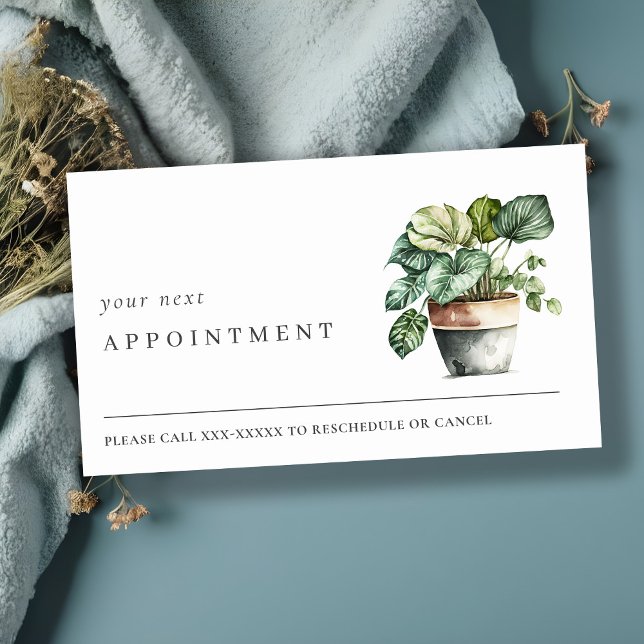 Tarjeta De Visita Nombramiento botánico de Potted Leafy House Plants (Subido por el creador)