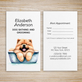 Tarjeta De Visita Nombramiento de Dog Groomer Chow Chow