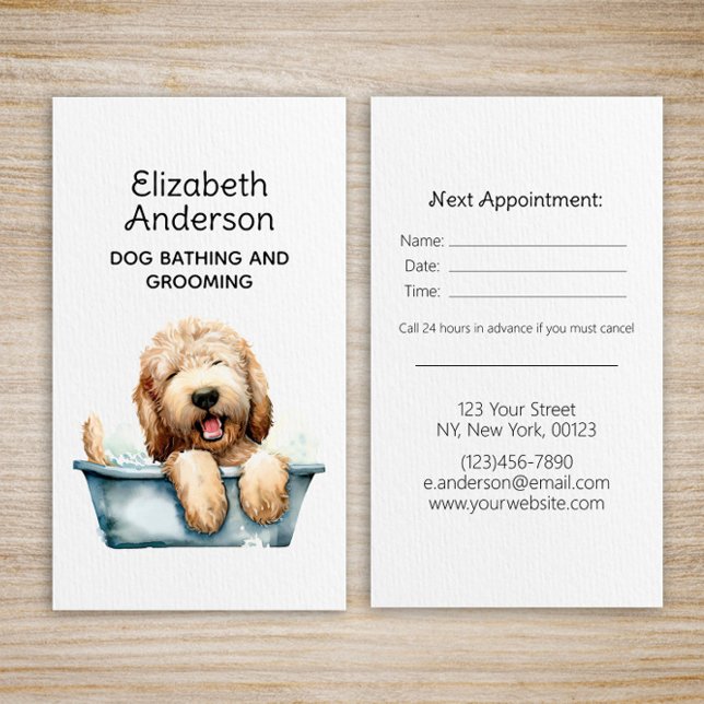 Tarjeta De Visita Nombramiento de Dog Groomer Labradoodle (Subido por el creador)