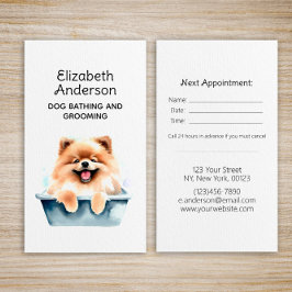 Tarjeta De Visita Nombramiento de Dog Groomer Pomeranian