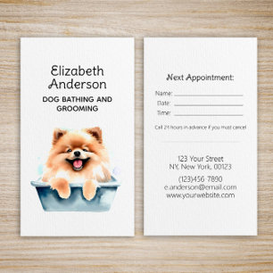 Tarjeta De Visita Nombramiento de Dog Groomer Pomeranian