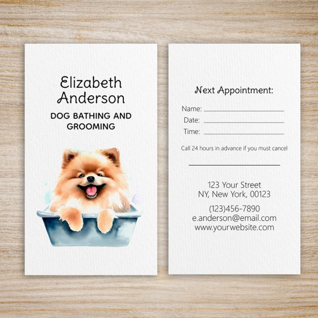 Tarjeta De Visita Nombramiento de Dog Groomer Pomeranian (Subido por el creador)