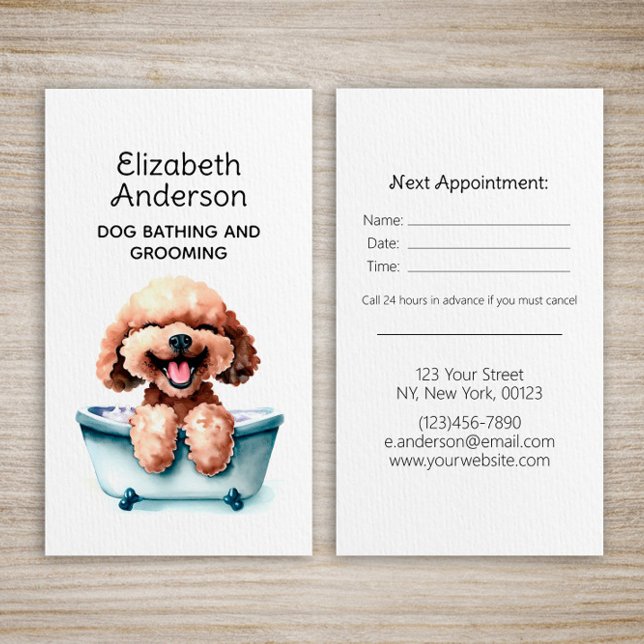 Tarjeta De Visita Nombramiento de Dog Groomer Poodle (Subido por el creador)
