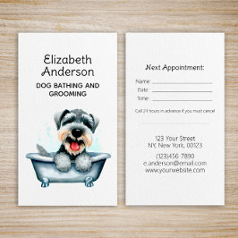 Tarjeta De Visita Nombramiento de Dog Groomer Schnauzer