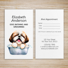 Tarjeta De Visita Nombramiento de Dog Groomer Shih Tzu