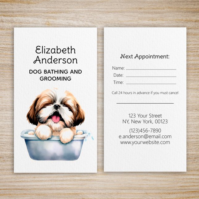 Tarjeta De Visita Nombramiento de Dog Groomer Shih Tzu (Subido por el creador)