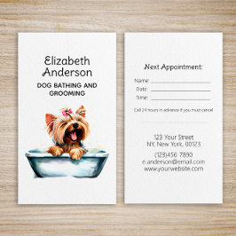 Tarjeta De Visita Nombramiento de Dog Groomer Yorkie