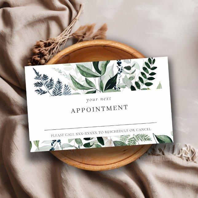 Tarjeta De Visita Nombramiento de Foliage Fern Tropical Leafy Green (Subido por el creador)