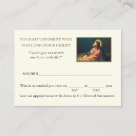 Tarjeta De Visita Nombramiento de Jesús en la Adoración Eucarística
