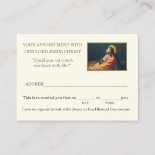 Tarjeta De Visita Nombramiento de Jesús en la Adoración Eucarística