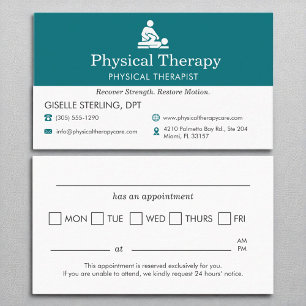 Tarjeta De Visita Nombramiento de la oficina del Médico de Terapia F