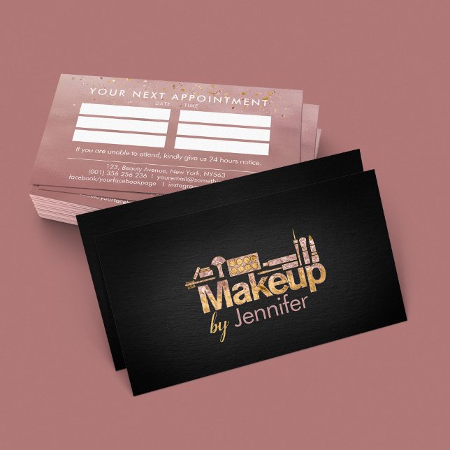 Tarjeta De Visita Nombramiento de Makeup Rosa Gold (Subido por el creador)