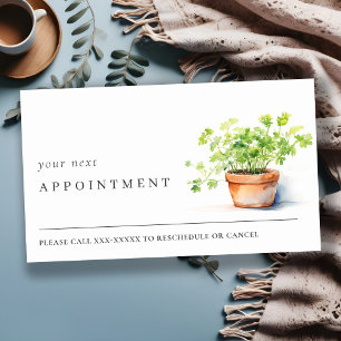 Tarjeta De Visita Nombramiento de moda Herb Potted Parsley Coriander