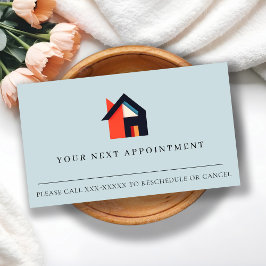 Tarjeta De Visita Nombramiento de Naranja Rojo Azul de la Casa Moder