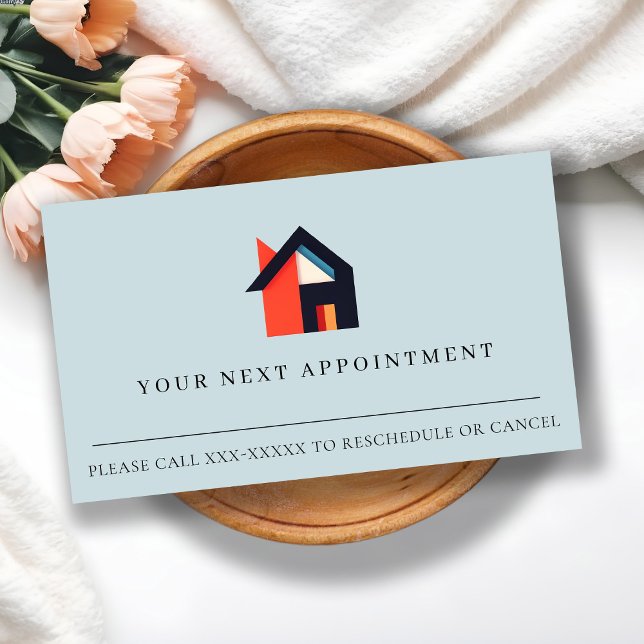 Tarjeta De Visita Nombramiento de Naranja Rojo Azul de la Casa Moder (Subido por el creador)