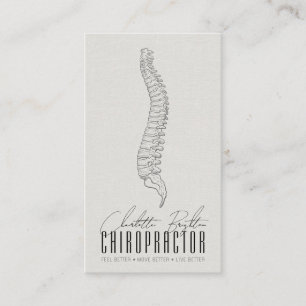 Tarjeta De Visita Nombramiento de quiropráctico de columna vertebral