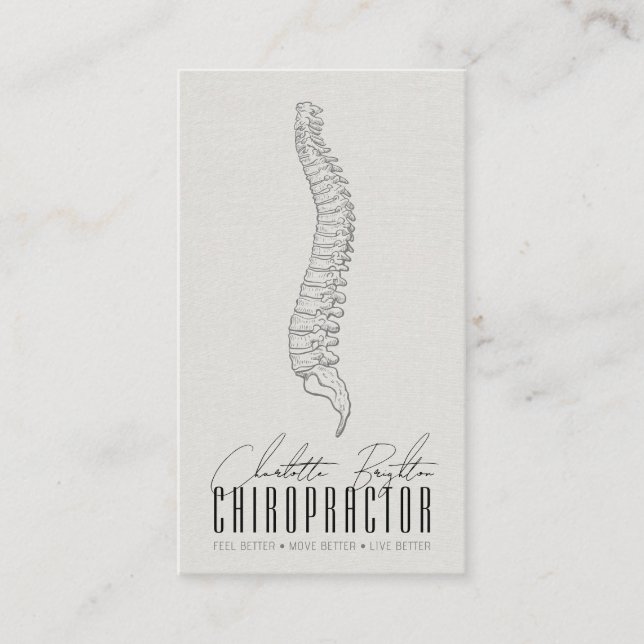 Tarjeta De Visita Nombramiento de quiropráctico de columna vertebral (Anverso)