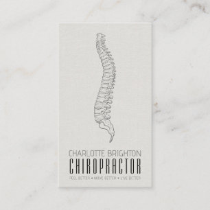Tarjeta De Visita Nombramiento de quiropráctico de columna vertebral