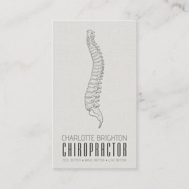 Tarjeta De Visita Nombramiento de quiropráctico de columna vertebral (Anverso)