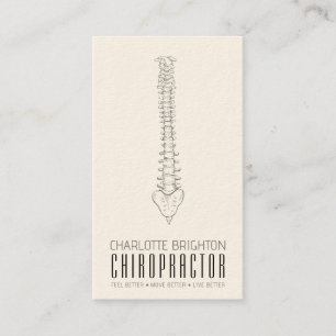 Tarjeta De Visita Nombramiento de quiropráctico de columna vertebral