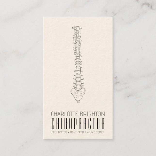Tarjeta De Visita Nombramiento de quiropráctico de columna vertebral (Anverso)