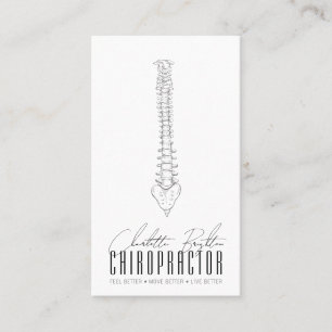 Tarjeta De Visita Nombramiento de quiropráctico de columna vertebral