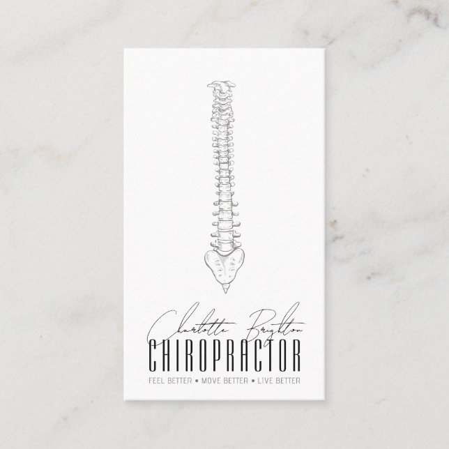 Tarjeta De Visita Nombramiento de quiropráctico de columna vertebral (Anverso)