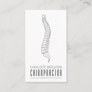 Tarjeta De Visita Nombramiento de quiropráctico de columna vertebral