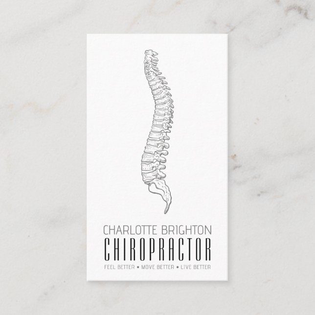Tarjeta De Visita Nombramiento de quiropráctico de columna vertebral (Anverso)