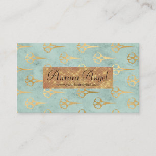 Tarjeta De Visita Nombramiento de Scissors Hair Stylist Vintage Gold