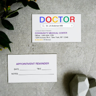 Tarjeta De Visita Nombramiento del Médico de resultados de búsqueda 