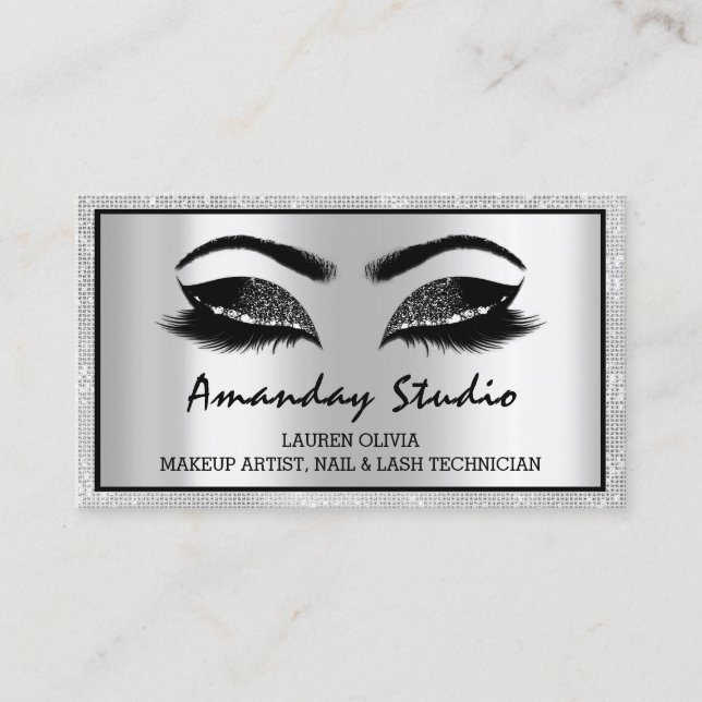 Tarjeta De Visita Nombramiento profesional de maquillaje de Eyelash  (Anverso)