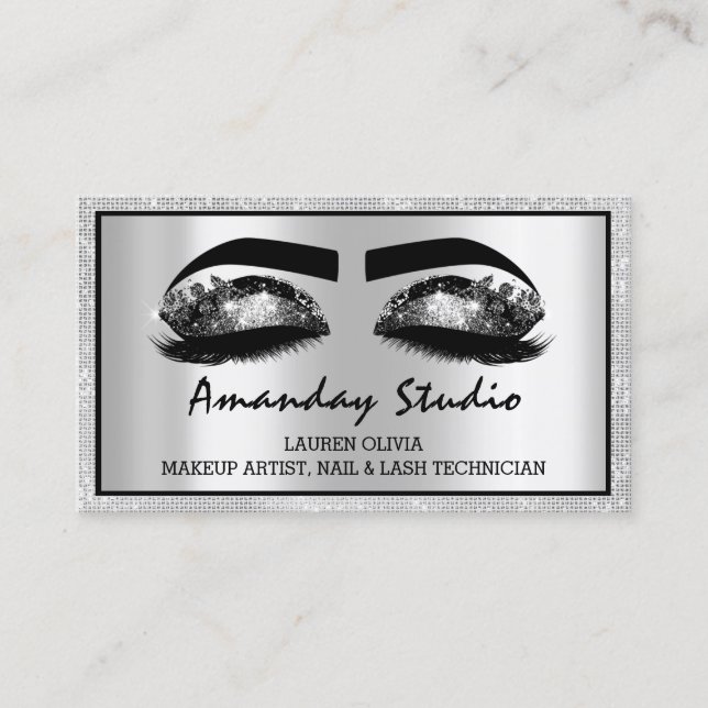 Tarjeta De Visita Nombramiento profesional de maquillaje Eyelash Bla (Anverso)