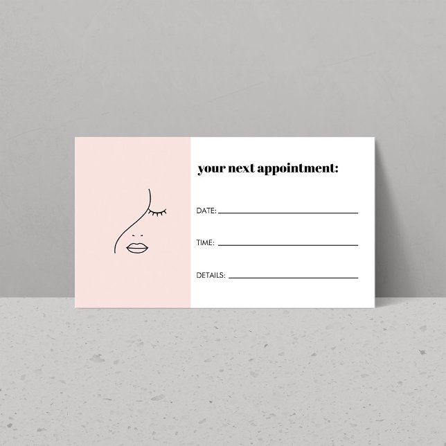 Tarjeta De Visita Nombramiento rosado del logotipo de belleza facial (Subido por el creador)