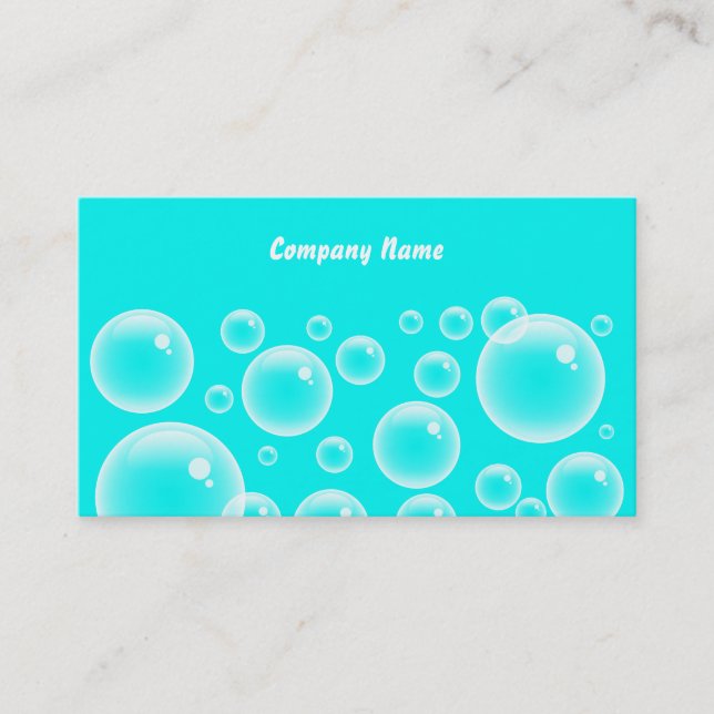 Tarjeta De Visita Nombre Blue Bubbles, Company (Anverso)