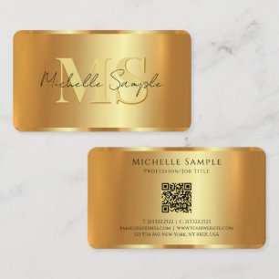 Tarjeta De Visita Nombre caligrafía personalizado Código QR Monogram