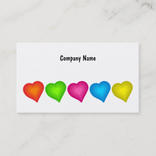 Tarjeta De Visita Nombre Colourful Hearts, Company