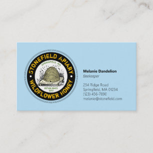 Tarjeta De Visita Nombre comercial de Beehive Azul claro