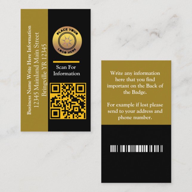 Tarjeta De Visita Nombre comercial Personalizado de código de barras (Anverso / Reverso)