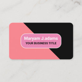 Tarjeta De Visita Nombre comercial personalizado - Negro moderno y r