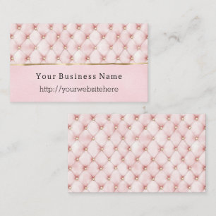Tarjeta De Visita Nombre comercial sitio web Chic Blush Pink Gold Tu