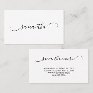 Tarjeta De Visita Nombre con firma curva elegante y con florituras