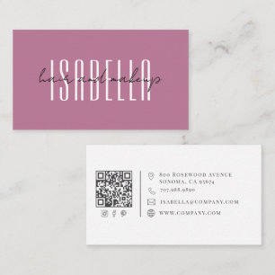 Tarjeta De Visita Nombre de artista de maquillaje de cabello minimal
