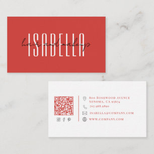 Tarjeta De Visita Nombre de artista de maquillaje de cabello minimal