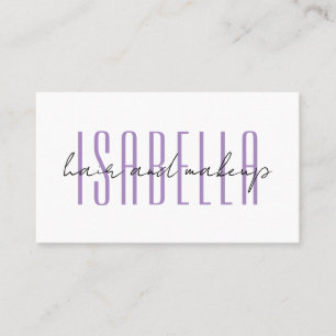 Tarjeta De Visita Nombre de artista de maquillaje de cabello minimal